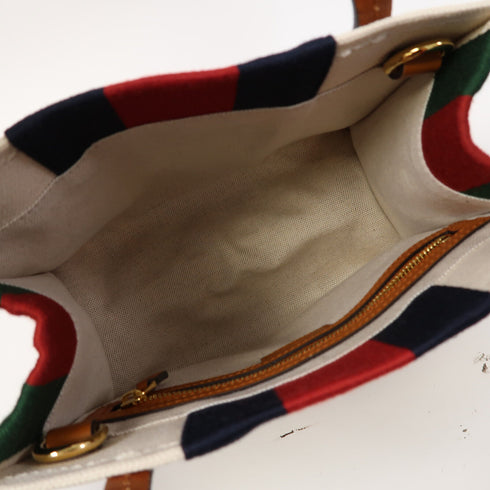 GUCCI GG GHW Interlocking 2 Way Shoulder Tote Bag 727735 Canvas Beige/Blue/Red