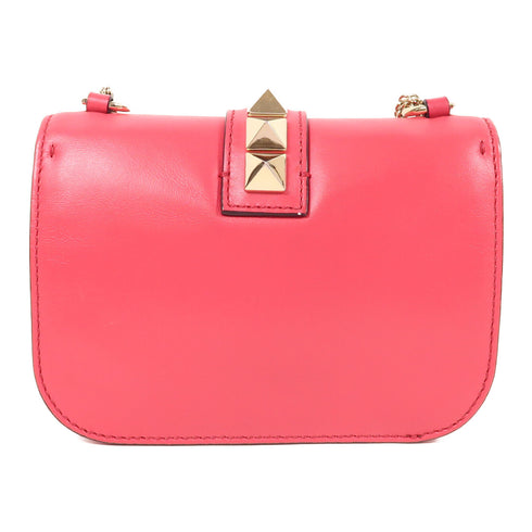 Valentino GHW Chain Shoulder Bag Leather Rose Pink