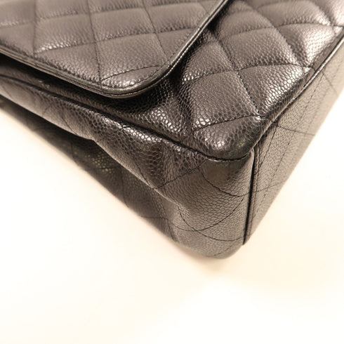 CHANEL CC SHW Maxi Classic Chain Shoulder Bag A58601 Calfskin Leather Black