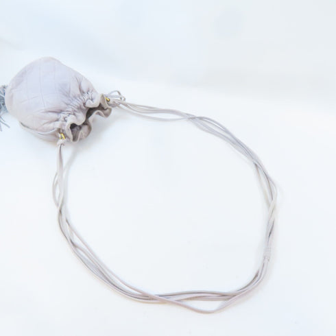 CHANEL Quilted CC GHW Vintage Bucket Bag Shoulder Crossbody Bag Lambskin Gray