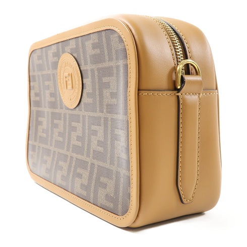 FENDI GHW Camera Case Shoulder Bag 8BT287 Coated Canvas Brown