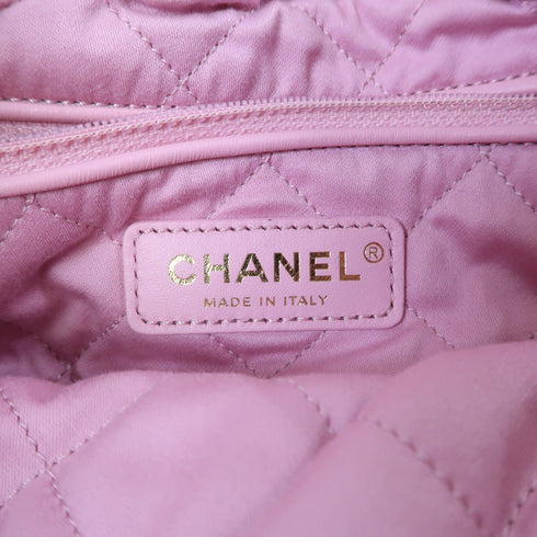CHANEL Quilted CC GHW Chanel 22 Medium Rucksack/Backpack Calfskin Leather Pink