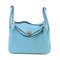 HERMES GHW Lindy 26 Shoulder Bag Clemence Leather 3P Bleu Atoll Light Blue