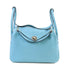 HERMES GHW Lindy 26 Shoulder Bag Clemence Leather 3P Bleu Atoll Light Blue