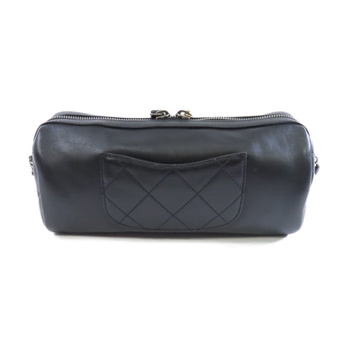 CHANEL CC GHW Bowling Chain Shoulder Bag AS1779 Calfskin Leather Black