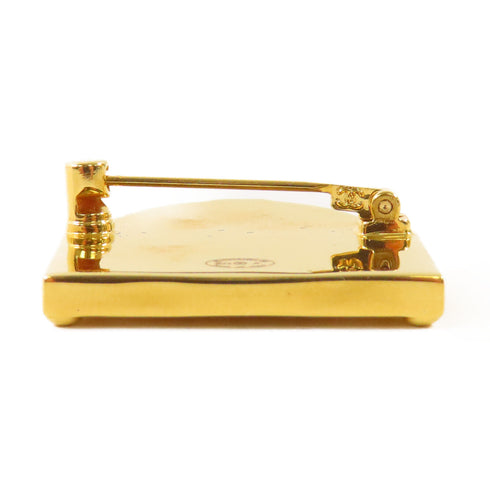 CHANEL CC Brooch Metal Gold