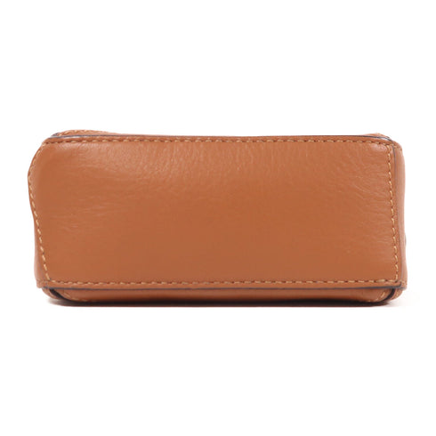 LOEWE SHW Nano Puzzle Chain Shoulder Bag Calfskin Leather Tan