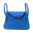 HERMES PHW Lindy 30 2 Way Shoulder Bag Evercolor Leather Bleu Hydra Blue