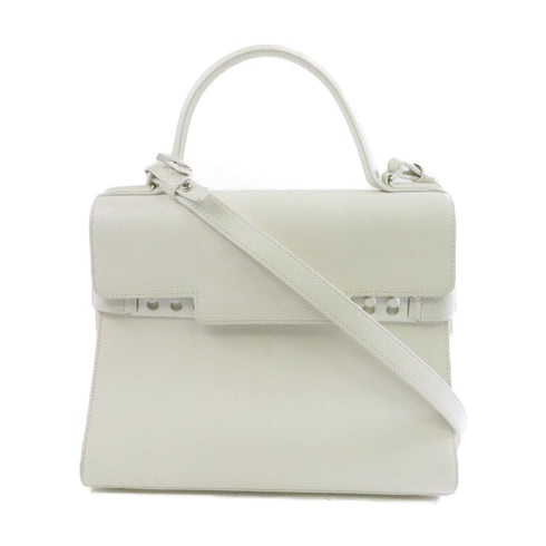 Delvaux SHW Tempete 2way Shoulder Bag Lambskin Leather White