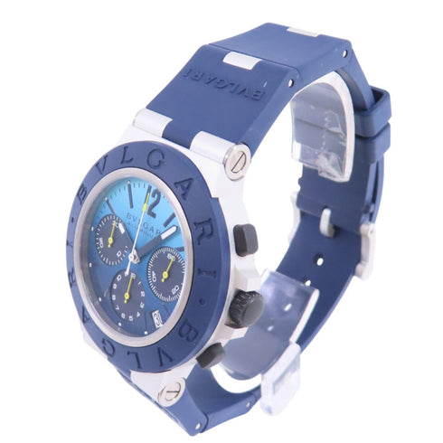 BVLGARI Capri Chronograph Edition 103844 Automatic Watch Rubber Belt Aluminium