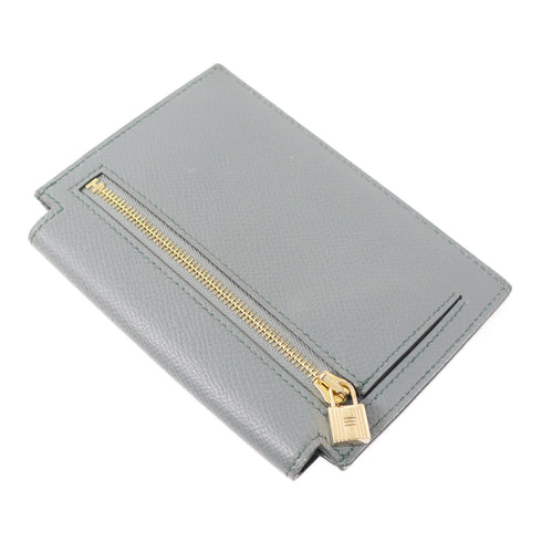 HERMES GHW Kelly Pocket Compact Epsom Leather Vert Amande/Green