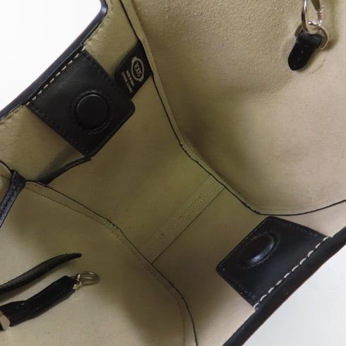 TOD’S SHW Handbag Shoulder Bag Crossbody Calfskin Leather Black