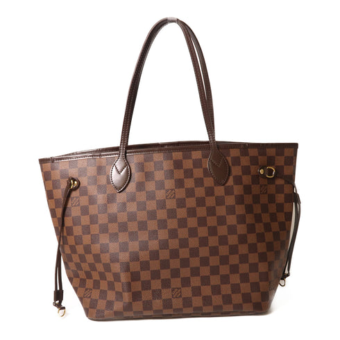 LOUIS VUITTON LV GHW Neverfull MM Shoulder Tote Bag N51105 Damier Brown v4