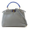 FENDI GHW Mini Peekaboo 2 Way Shoulder Bag Calfskin Leather Grey/Blue