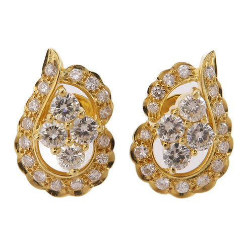JEWELRY Diamond Earrings 18K Yellow Gold