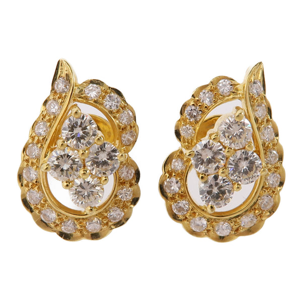 JEWELRY Diamond Earrings 18K Yellow Gold