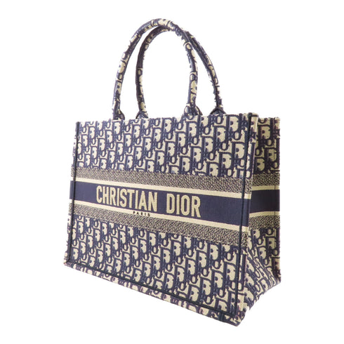 Christian Dior CD Book Tote Medium Tote Bag Canvas Blue