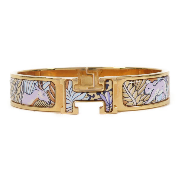 HERMES Clic H Bangle Metal Gold/Muticolor
