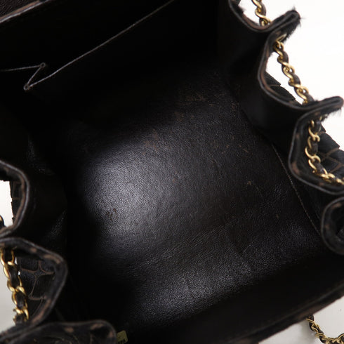 CHANEL GHW2.55 Chain Shoulder Bag Horse Hair Black