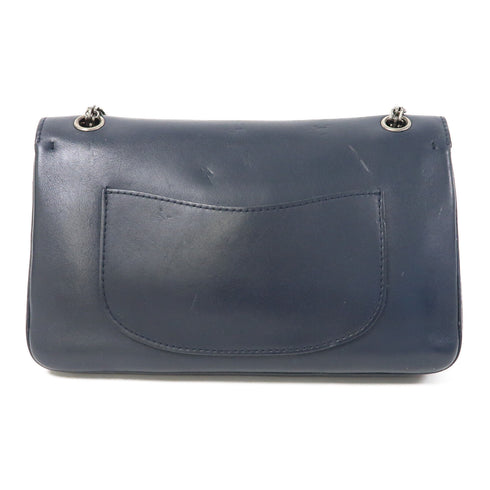 CHANEL CC SHW 2.55 Chain Shoulder Bag Calfskin Leather Blue