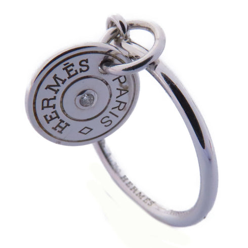 HERMES 1 Diamond Ring 18K White Gold US#6