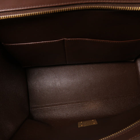 CELINE GHW Trapeze 2 Way Shoulder Bag Calfskin Leather Red