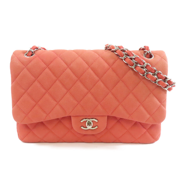CHANEL Quilted CC SHW Classic Jumbo Chain Shoulder Bag A58600 Calfskin Pink