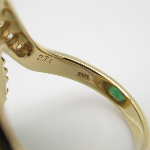 FINE JEWELRY 13.88ct Emerald 2.71ct Diamond Ring 18K Yellow Gold U...