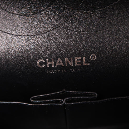 CHANEL CC SHW Large Classic Chain Shoulder Bag Patent Leather Black